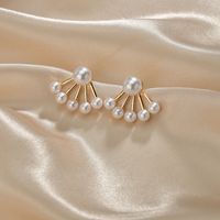 Korea Pearl Fan-shaped Earrings main image 3