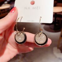 Full Diamond Disc Earrings main image 4