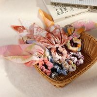 Korean  Silk Retro Printing Hair Scrunchies main image 5