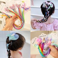 Children's Hair Accessories Color Gradient Wig Hair Piece Bow Tie Headdress main image 2