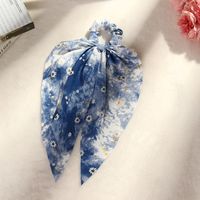 Korean  Silk Retro Printing Hair Scrunchies sku image 2