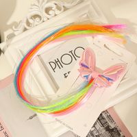 Children's Hair Accessories Color Gradient Wig Hair Piece Bow Tie Headdress sku image 4
