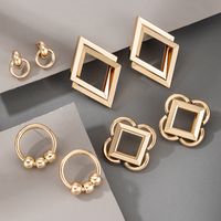 New Fashion Double-layer Geometric Metal Earrings main image 6