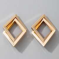 New Fashion Double-layer Geometric Metal Earrings sku image 1