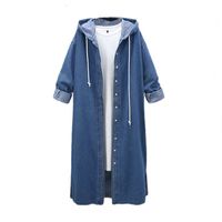 Hooded Long-sleeved Denim Jacket main image 2