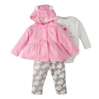 Printed Jacket Three-piece Baby Hooded Romper Suit sku image 2