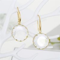 Korean Round Inlaid Crystal Earrings main image 1