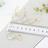 Koreanisches Temperament Einfache Runde Eingelegte Kristall Ohrringe Mit Mehreren Oberflächen Und Unregelmäßigen Wasser Tropfen Glas Ohrringe main image 5