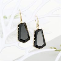 Simple Geometric Polygon Mosaic Crystal Earrings With Multi-faceted Irregular Glass Earrings main image 1