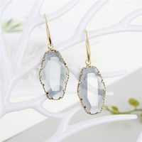 Simple Geometric Polygon Mosaic Crystal Earrings With Multi-faceted Irregular Glass Earrings main image 3