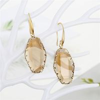 Simple Geometric Polygon Mosaic Crystal Earrings With Multi-faceted Irregular Glass Earrings main image 4