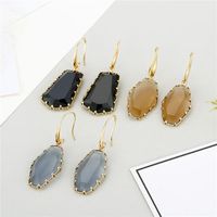 Simple Geometric Polygon Mosaic Crystal Earrings With Multi-faceted Irregular Glass Earrings main image 5