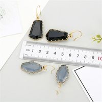 Simple Geometric Polygon Mosaic Crystal Earrings With Multi-faceted Irregular Glass Earrings main image 6