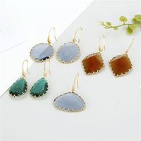 Geometric Polygonal Crystal Earring Earrings Multi-faceted Irregular Glass Edge Earrings main image 6