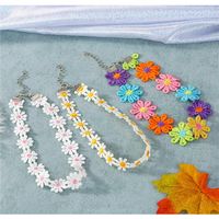 Korea Sun Flower Cotton Choker Necklace Collar Short Necklace Color Flower Clavicle Chain main image 3