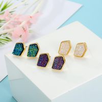 Jewelry Imitation Natural Stone Earrings Irregular Crystal Bud Earrings Resin Earrings main image 1