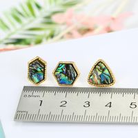 Jewelry Six Sides Abalone Shell Earrings Ins Triangle Shell Earrings Resin Earrings main image 6