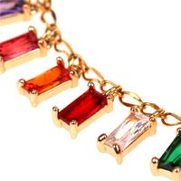 New Accessories Fashion Colored Zircon Pendant Bracelet Stainless Steel Bracelet Jewelry Wholesale main image 6