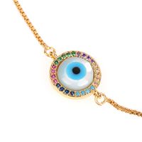 New Accessories Blue Eye Bracelet Devil's Eye Micro Inlaid Diamond Shell Pulling Zircon Bracelet main image 2