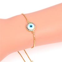 New Accessories Blue Eye Bracelet Devil's Eye Micro Inlaid Diamond Shell Pulling Zircon Bracelet main image 5