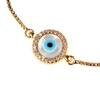 New Accessories Blue Eye Bracelet Devil's Eye Micro Inlaid Diamond Shell Pulling Zircon Bracelet main image 3
