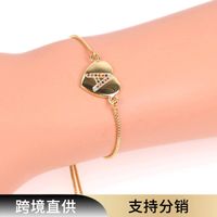 Jewelry Gift Love Peach Heart Bracelet Women's 26 Letter Color Zircon Pull Bracelet main image 1