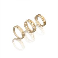 New Roman Numerals Geometric Minimalist Ring Hot Selling Imitation Opal Diamond Ring main image 4