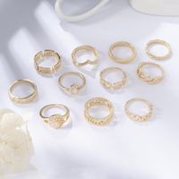 New Roman Numerals Geometric Minimalist Ring Hot Selling Imitation Opal Diamond Ring main image 5