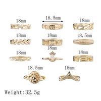 New Roman Numerals Geometric Minimalist Ring Hot Selling Imitation Opal Diamond Ring main image 6