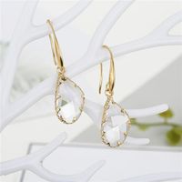 Coréen Simple Graceful Ronde Boucles D'oreilles En Cristal Incrusté Multi-cut Irrégulière Goutte D'eau En Verre Boucles D'oreilles Gouttes Pour Les Oreilles sku image 2