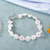 Korea Sun Flower Cotton Choker Necklace Collar Short Necklace Color Flower Clavicle Chain sku image 2