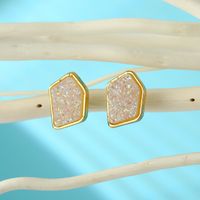 Jewelry Imitation Natural Stone Earrings Irregular Crystal Bud Earrings Resin Earrings sku image 3