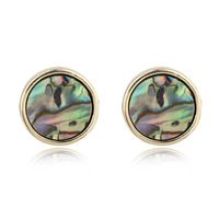 Jewelry Round Imitation Abalone Shell Earrings Colored Shell Earrings Resin Earrings sku image 1