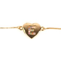Jewelry Gift Love Peach Heart Bracelet Women's 26 Letter Color Zircon Pull Bracelet sku image 4