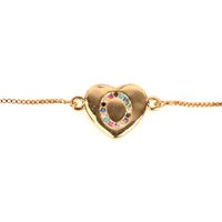 Jewelry Gift Love Peach Heart Bracelet Women's 26 Letter Color Zircon Pull Bracelet sku image 14