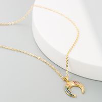 Europe Et En Amérique Croix Frontière Mode Accessoires Ins Minimaliste Hip Hop Collier Femelle Xingx Lune En Forme De Cuivre Couleur Zircon Collier main image 5