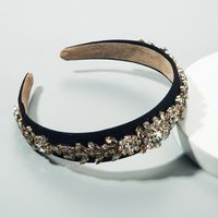 Européen Et Américain De Mode Tendances Coiffe Avec Même Genre Rétro Baroque Palais Style Super Flash Strass Verre Forage Fleur Bandeau Femmes main image 4