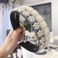 Korean Simple Hair Accessories Pearl Flower Thin Headband main image 4