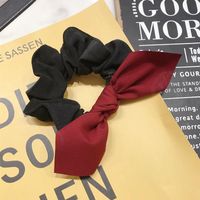Han Hair Accessories Simple Contrast Suede Bow Rabbit Ears High Elastic Band main image 5