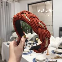 Hair Accessories Solid Color Pleated Alloy Chain Twist Braids Wide Edge Hair Band main image 5