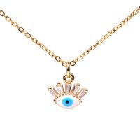 Hot Accessories Micro Inlaid Zircon Devil&#39;s Eye Blue Eye Necklace Women&#39;s Clavicle Chain Wholesale main image 1