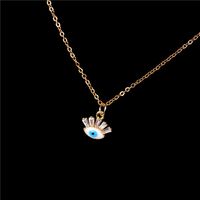 Hot Accessories Micro Inlaid Zircon Devil&#39;s Eye Blue Eye Necklace Women&#39;s Clavicle Chain Wholesale main image 4
