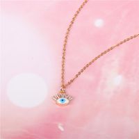 Hot Accessories Micro Inlaid Zircon Devil&#39;s Eye Blue Eye Necklace Women&#39;s Clavicle Chain Wholesale main image 5