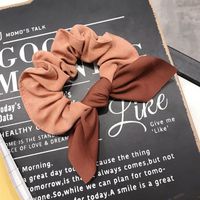 Han Hair Accessories Simple Contrast Suede Bow Rabbit Ears High Elastic Band sku image 1