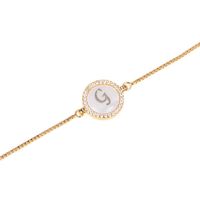 Trend Jewelry Micro-set Diamond Round Shell 26 Letter Bracelet Pull Zircon Bracelet sku image 7