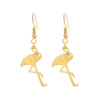 Best Selling Handmade Brushed Red-crowned Crane Earrings Fashion Animal Red-crowned Crane Alloy Earrings main image 1