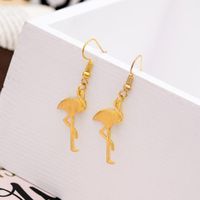 Best Selling Handmade Brushed Red-crowned Crane Earrings Fashion Animal Red-crowned Crane Alloy Earrings main image 4