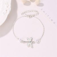 Small Dragonfly Anklet Lady Dragonfly Pearl Pendant Anklet Foot Jewelry Wholesale main image 3