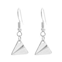 Fashion Simple Small Airplane Head Earrings Alloy Electroplated Paper Airplane Earrings main image 6