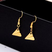 Fashion Simple Small Airplane Head Earrings Alloy Electroplated Paper Airplane Earrings main image 5